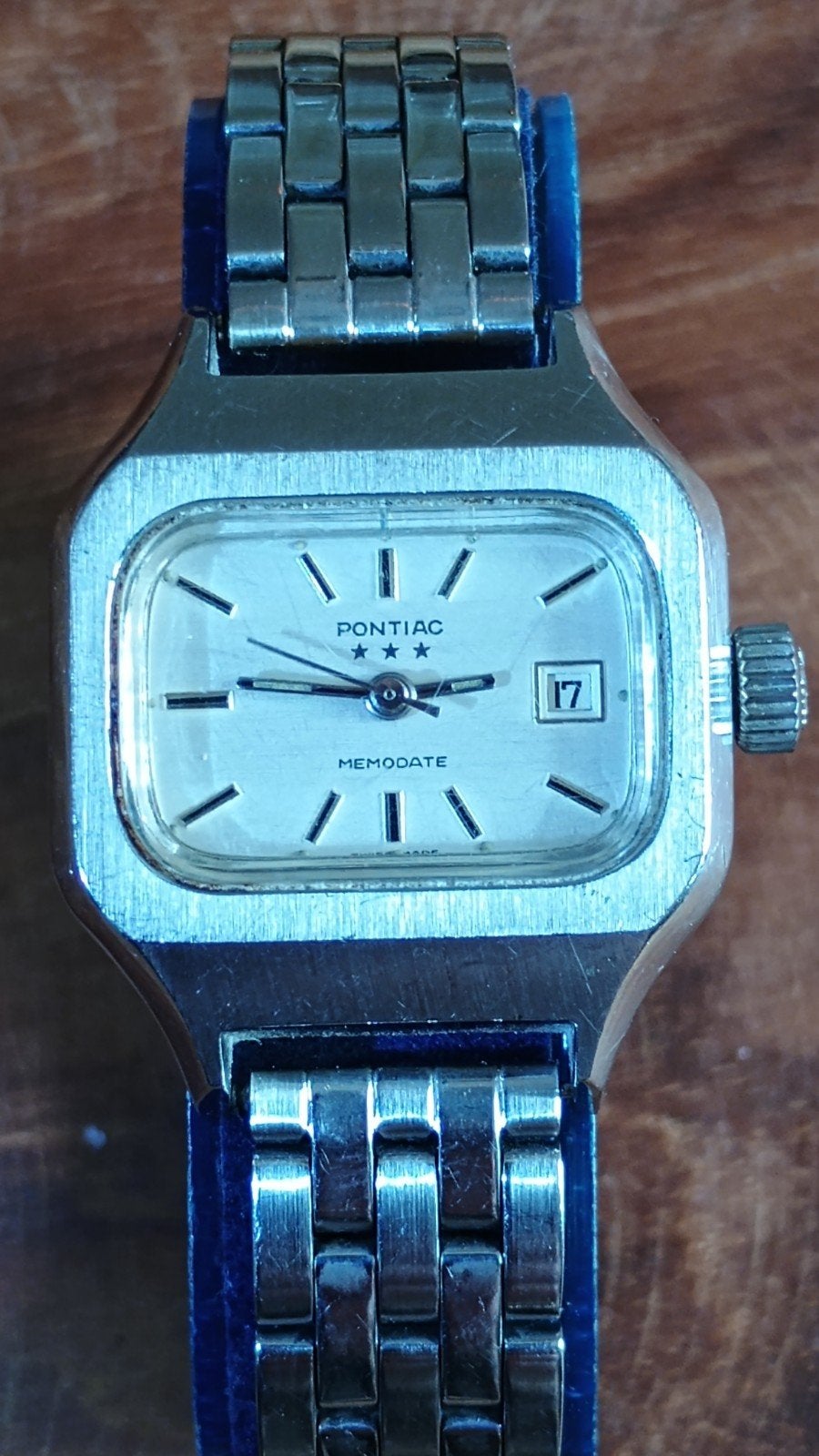 Pontiac 3 star horloge, Overige merken, Staal, Staal, Ophalen of Verzenden