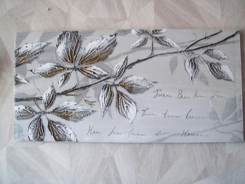 prachtig modern schilderij kleur Macro/sepia op linnen, Ophalen, Zo goed als nieuw, Schilderij, Minder dan 50 cm