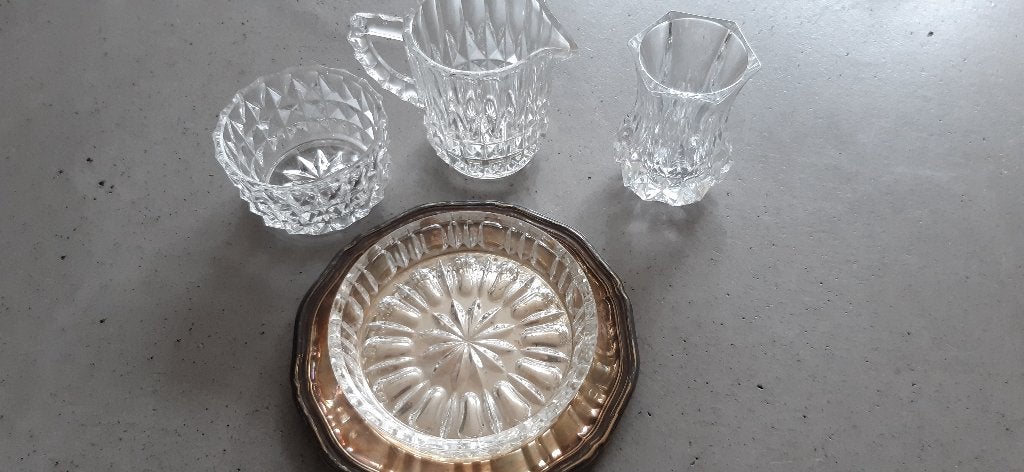 Roomstel kristal, Glas of Glazen, Vintage, Nieuw, Ophalen of Verzenden