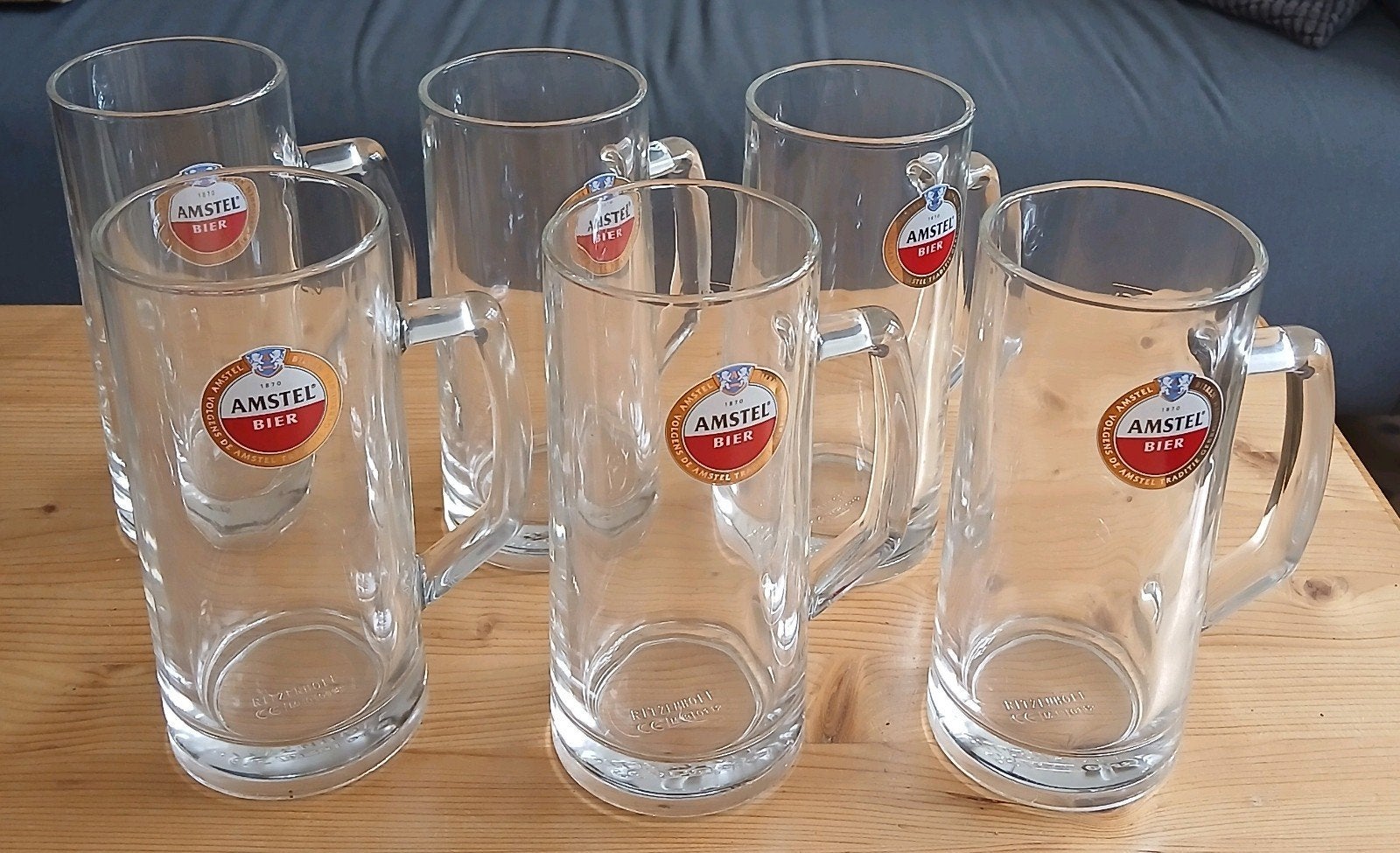 6 Amstel bierpullen, Verzamelen, Ophalen of Verzenden, Bierglas