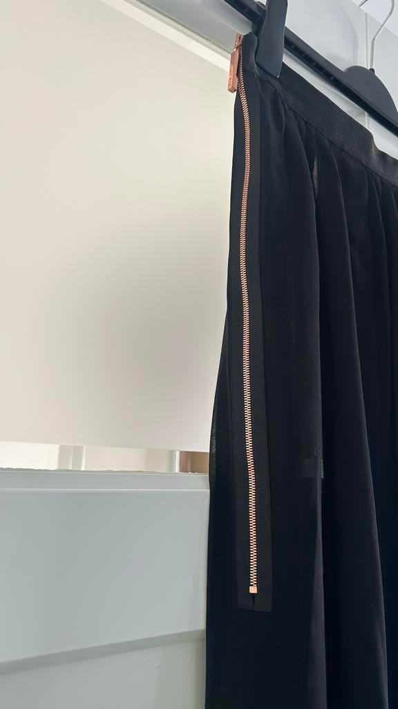 Avelon  Zwarte Chiffon Doorzichtige Lange Rok Maat 40, Maat 38/40 (M), Verzenden, Zwart, Gedragen