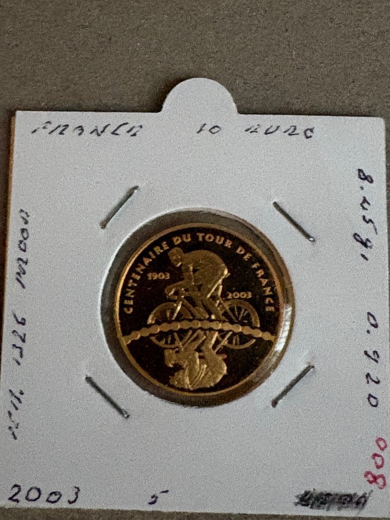 10 euro goud Frankrijk 1/4 oz fijn goud, Ophalen of Verzenden, Goud