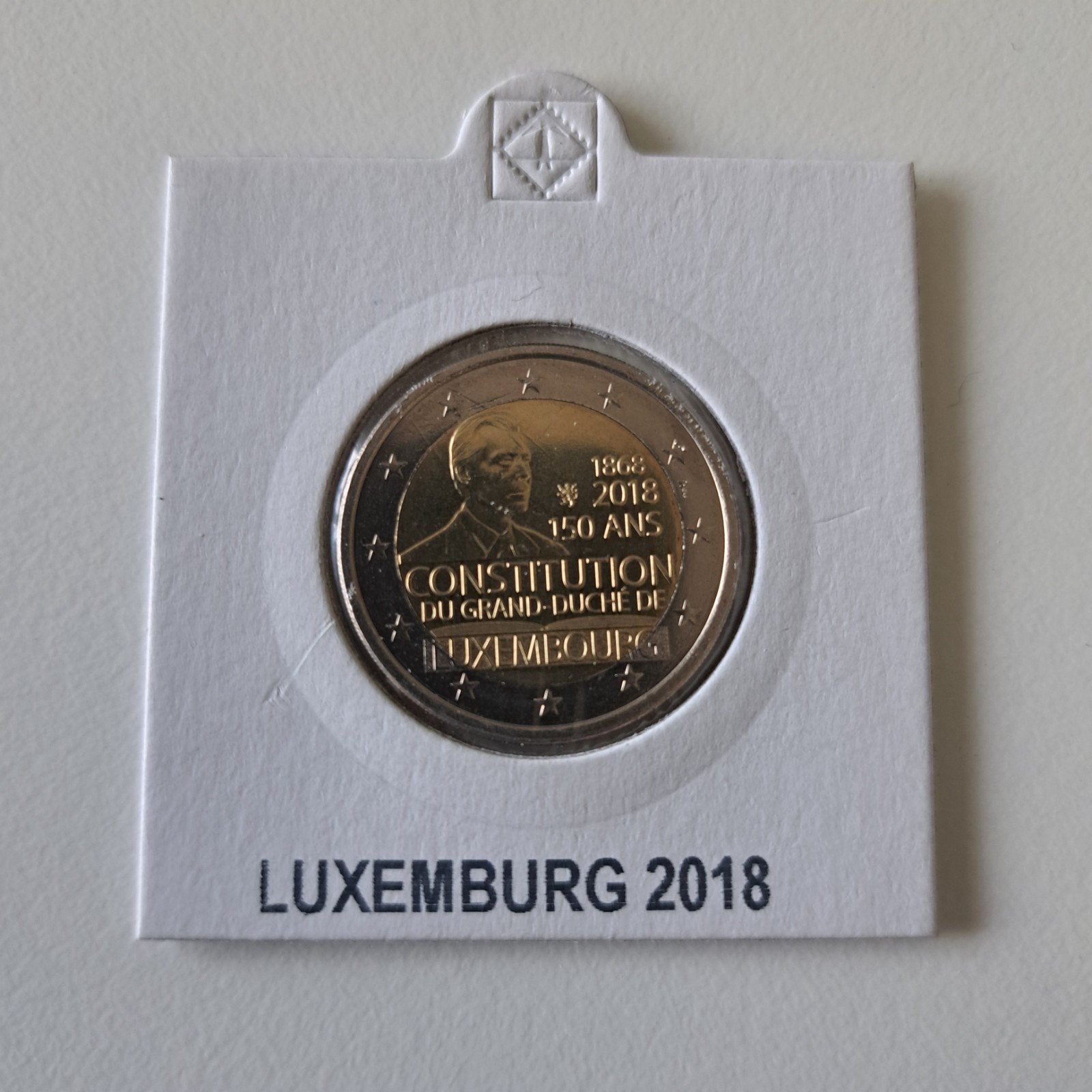 2 euro munt Luxemburg 2018 Grondwet UNC, Ophalen of Verzenden, Luxemburg, 2 euro, Losse munt