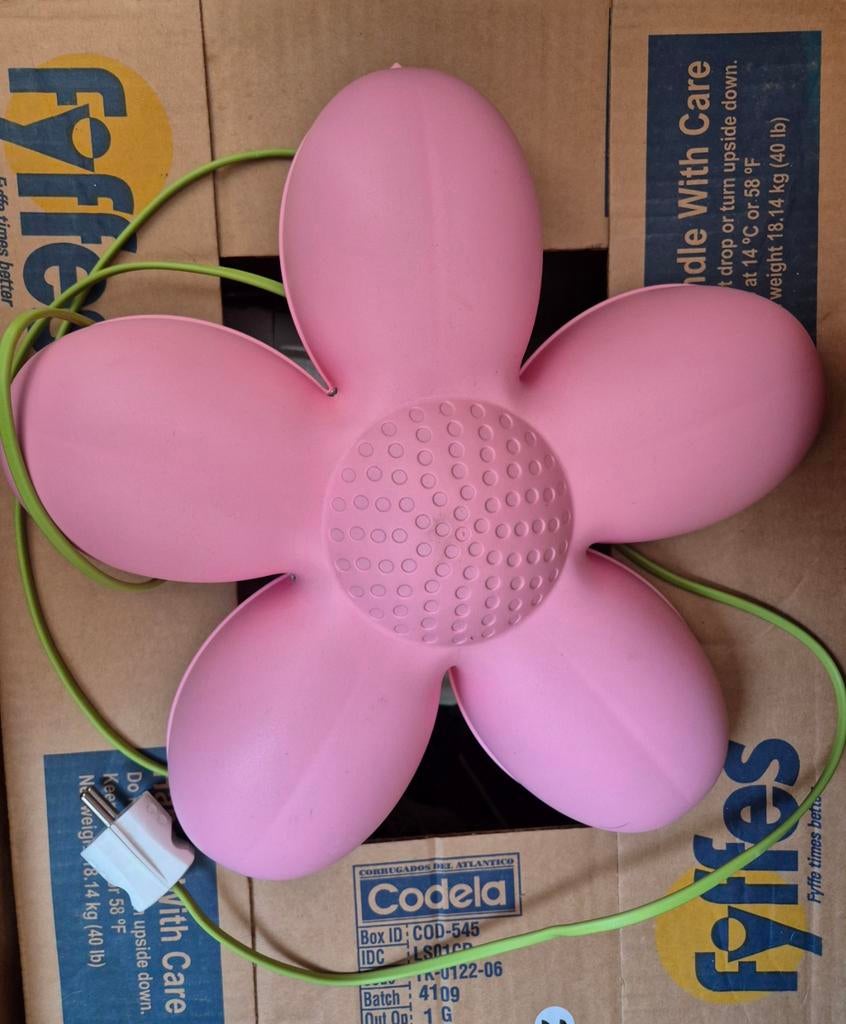 Te koop, slaap kamer lamp, mooie roze, bloem, Ophalen of Verzenden, Gebruikt, Kunststof