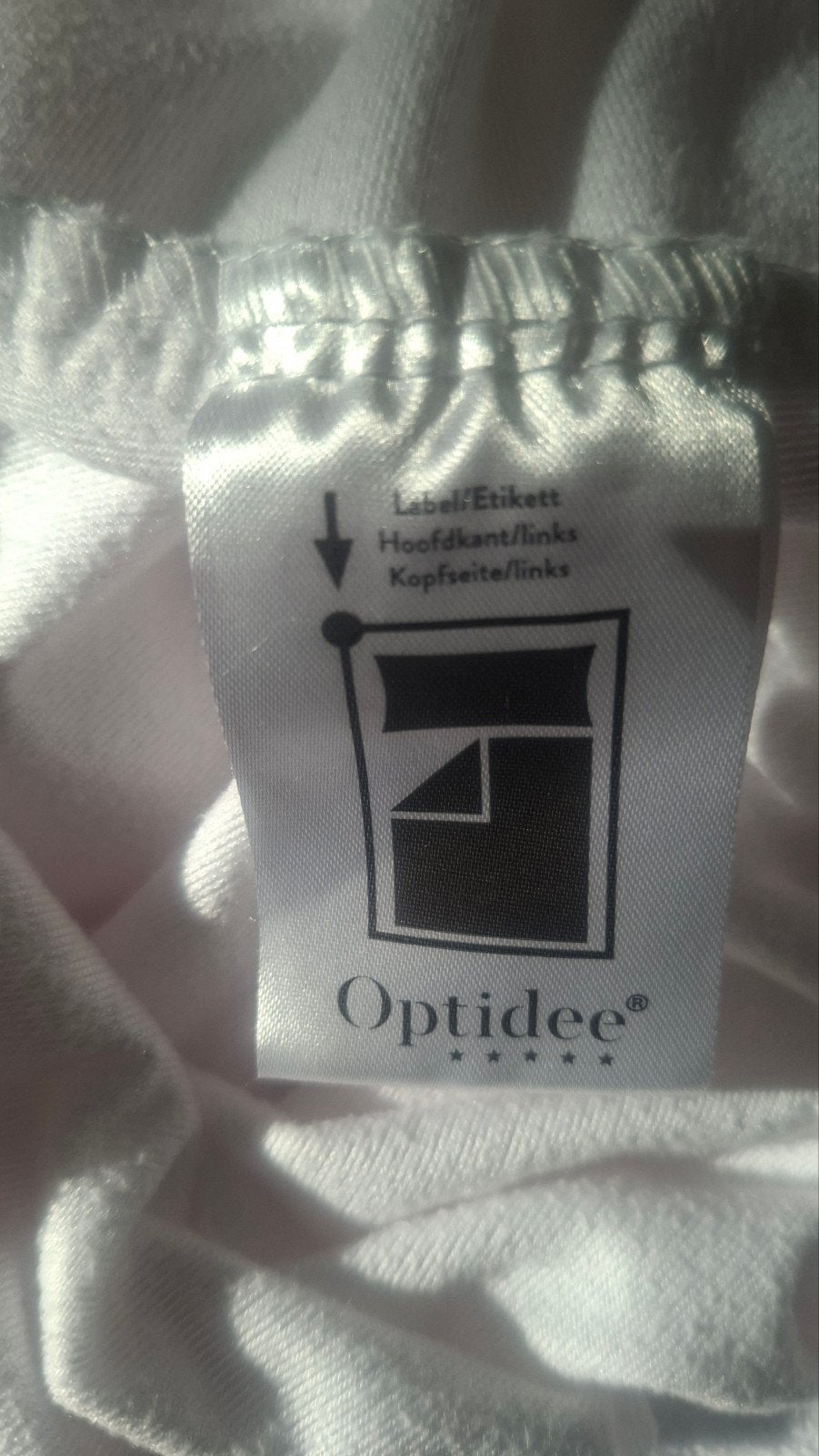 Optidee Hoeslaken - Wit 160x200, Gebruikt, Tweepersoons, Ophalen of Verzenden, Overige merken