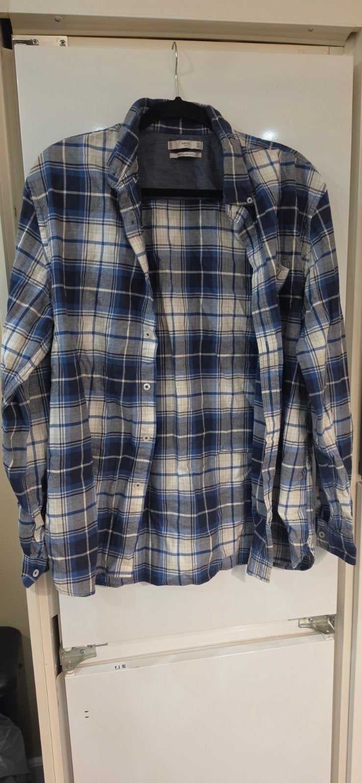 MNG MAN Geruit Overhemd - Regular Fit, MNG MAN, Blauw, Ophalen of Verzenden, Zo goed als nieuw