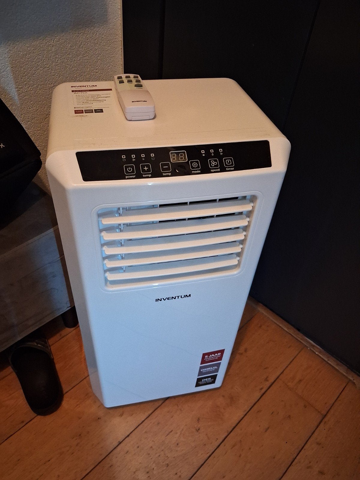 Inventum Mobiele Airco AC 701 - Zo goed als nieuw, Ophalen, Minder dan 60 m³, 3 snelheden of meer, Zo goed als nieuw