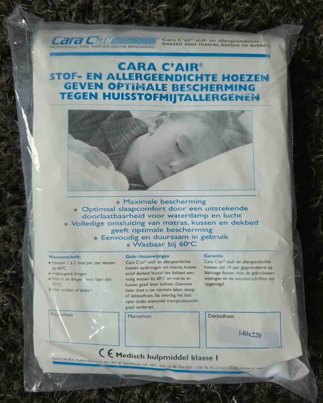 Cara C'air Dekbedhoes 140x220cm, Huis en Inrichting, Ophalen, Ademend, Eenpersoons, Wit