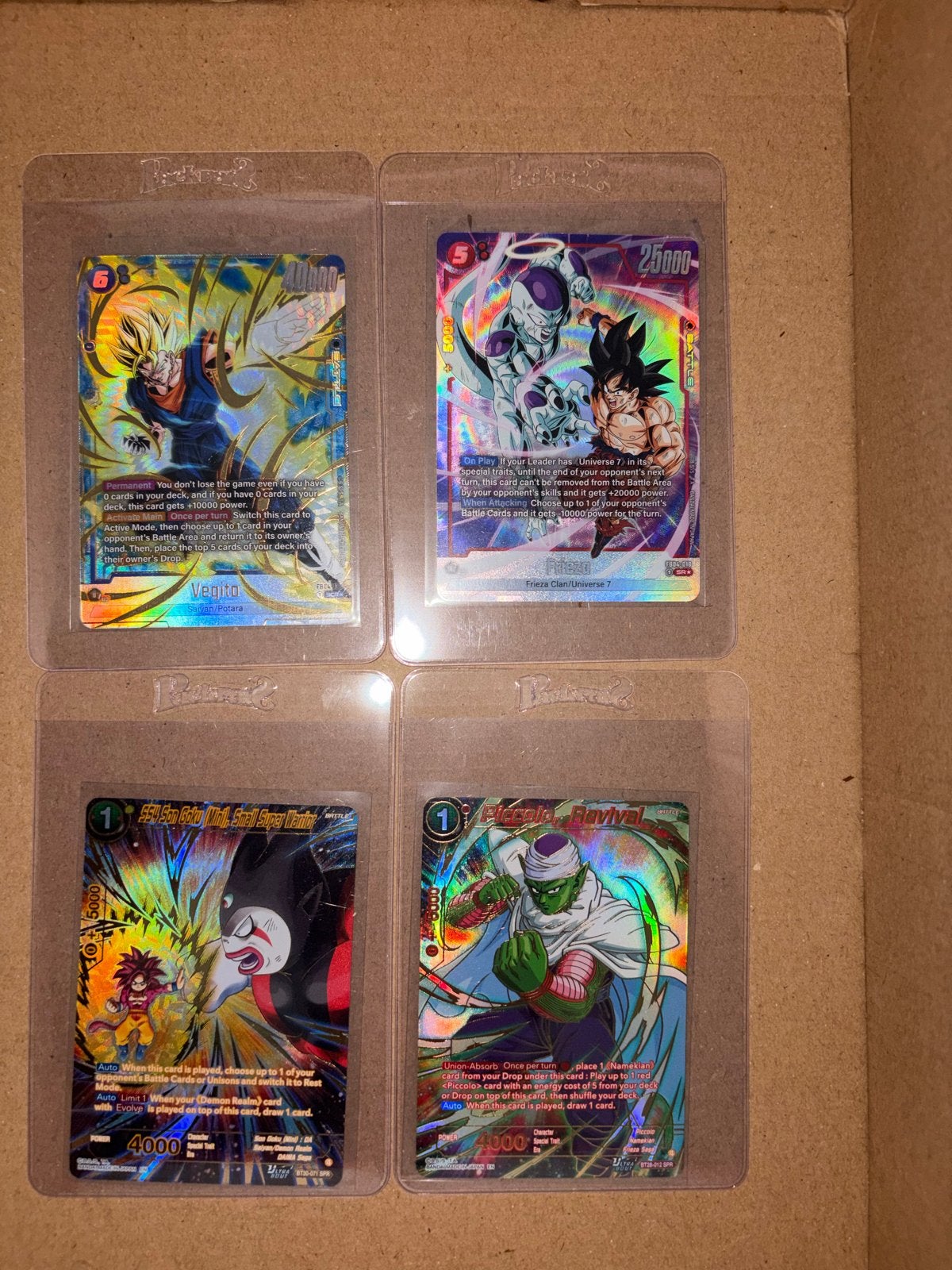 Dragon Ball Super Card Game: 4 Zeldzame Kaarten, Ophalen of Verzenden, Zo goed als nieuw, Meerdere kaarten, Foil