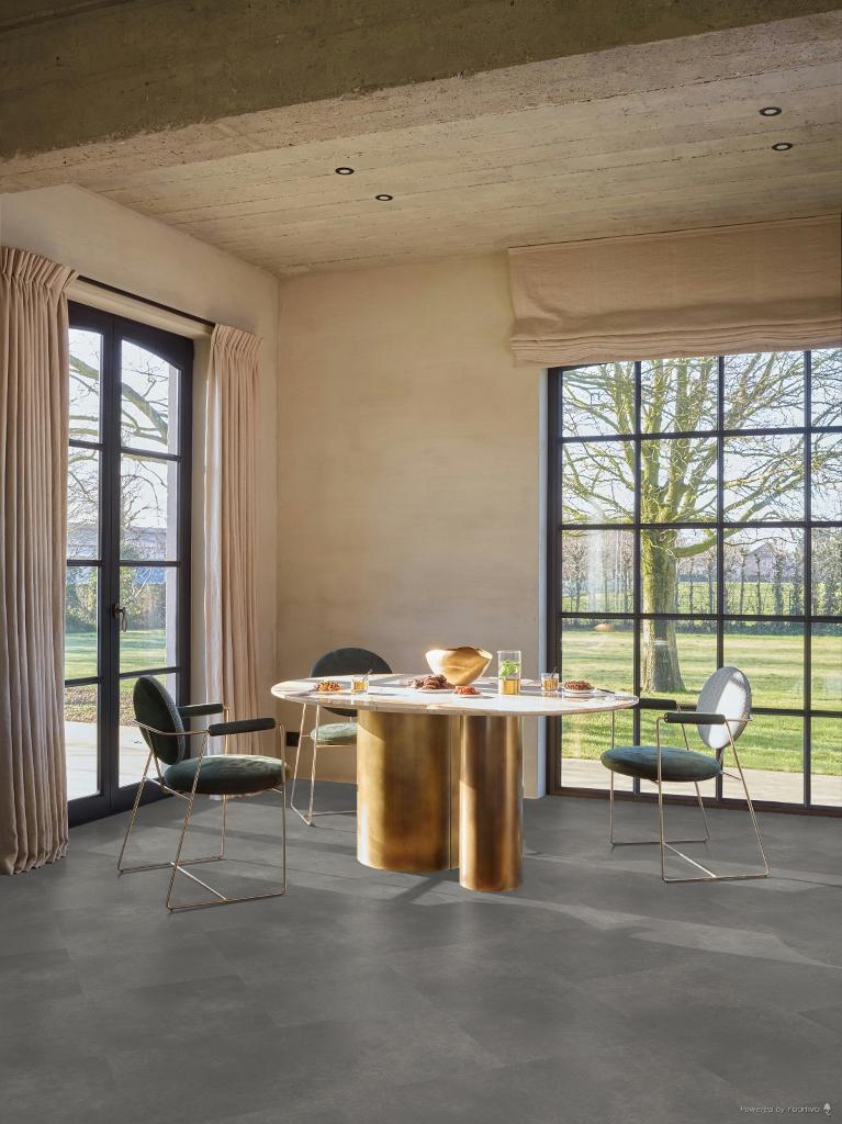 120m2 Pvc click Dark Grey met integreerde ondervloer = €3594, 75 m² of meer, Nieuw, Ophalen of Verzenden, Pvc click spirit pro