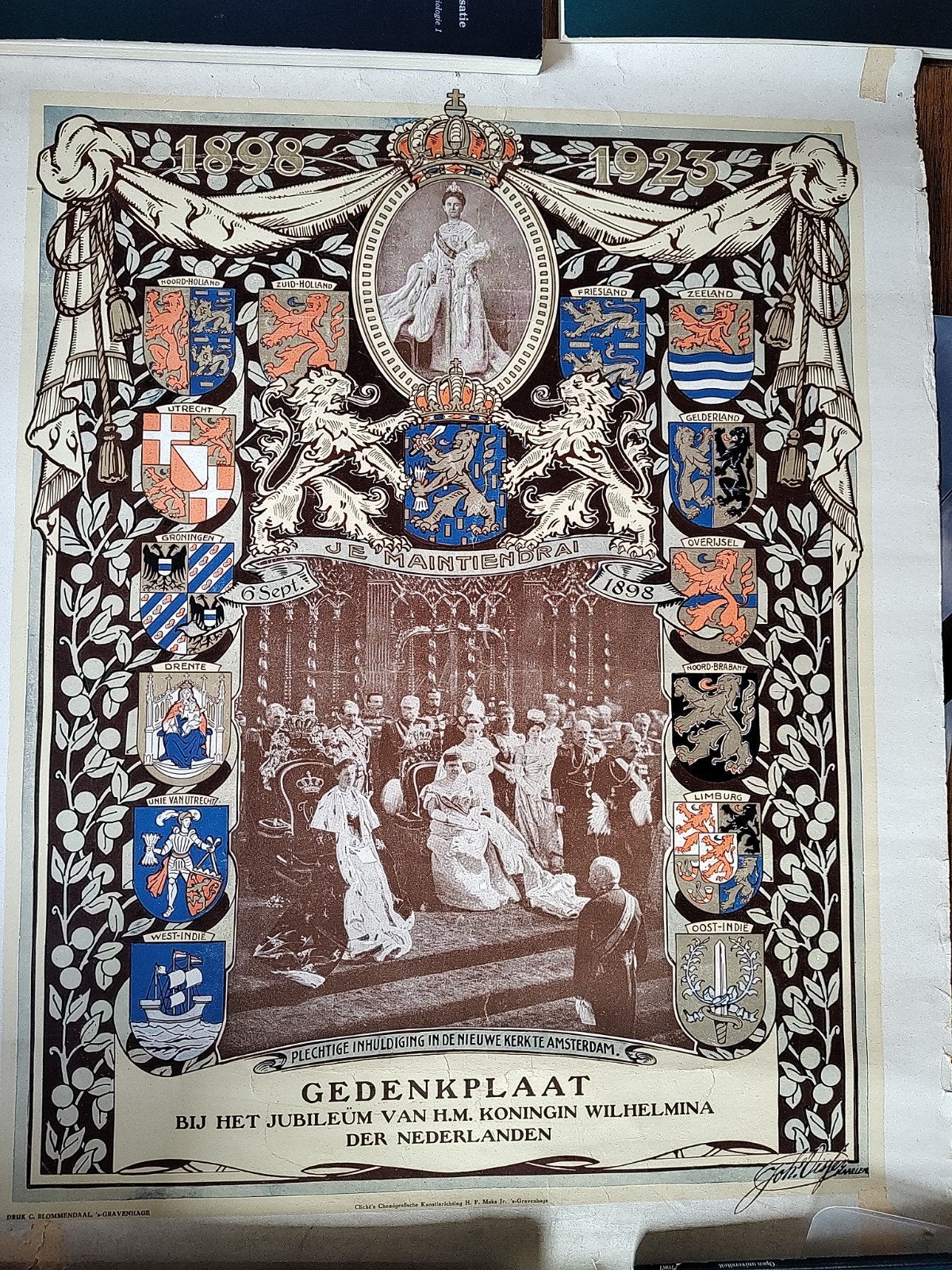 Gedenkplaat Wilhelmina  - 25-jarig Regeringsjubileum, Ophalen, Gebruikt