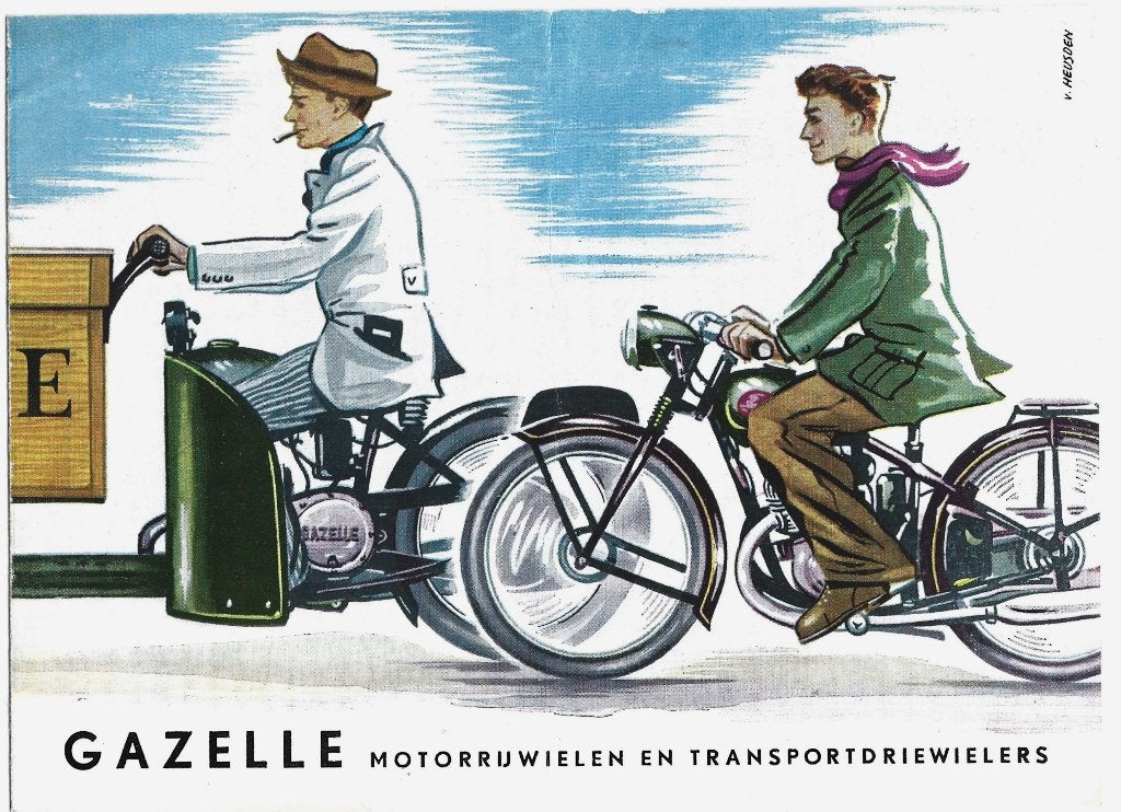 Gazelle motor tweewieler transport driewieler folder (GA14), Verzenden, Overige merken