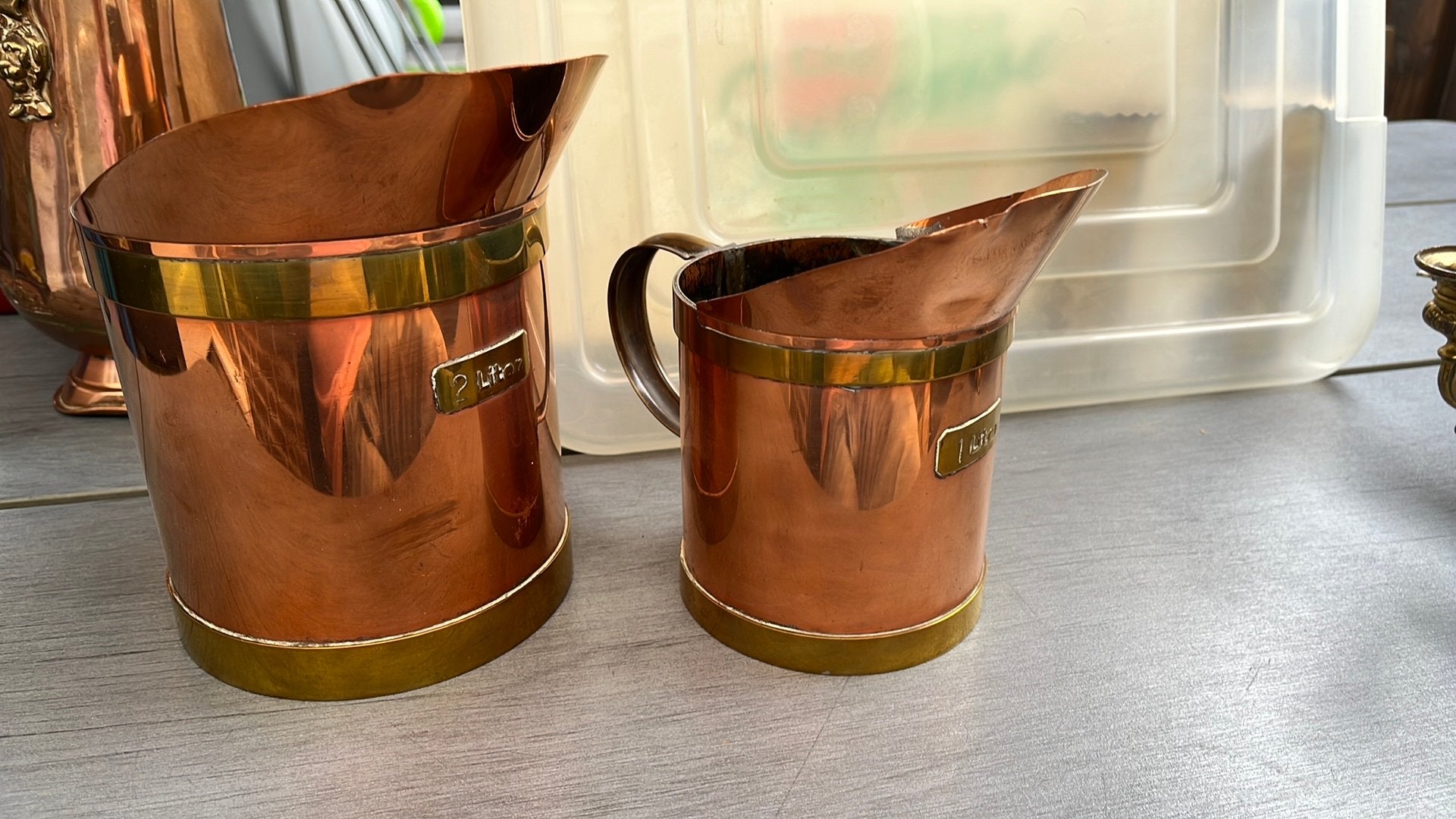 Koperen kan van 1-2 liter van Den Haan, Antiek en Kunst, Antiek | Koper en Brons, Ophalen of Verzenden, Koper