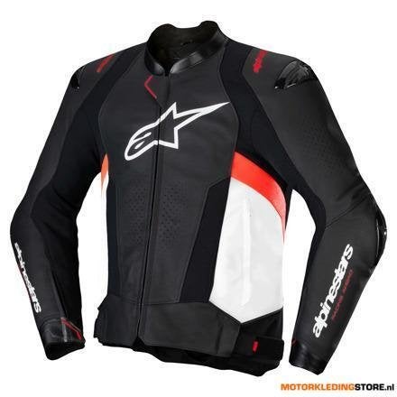 Alpinestars Missile V3 Leren Motorjas, Zwart-Wit-Rood-Fluor, Ophalen of Verzenden, Nieuw met kaartje