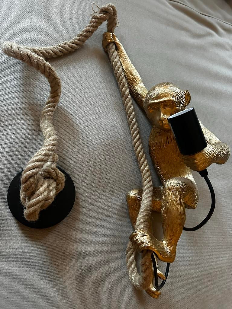 Gouden aap hanglamp, Ophalen, Gebruikt, Metaal