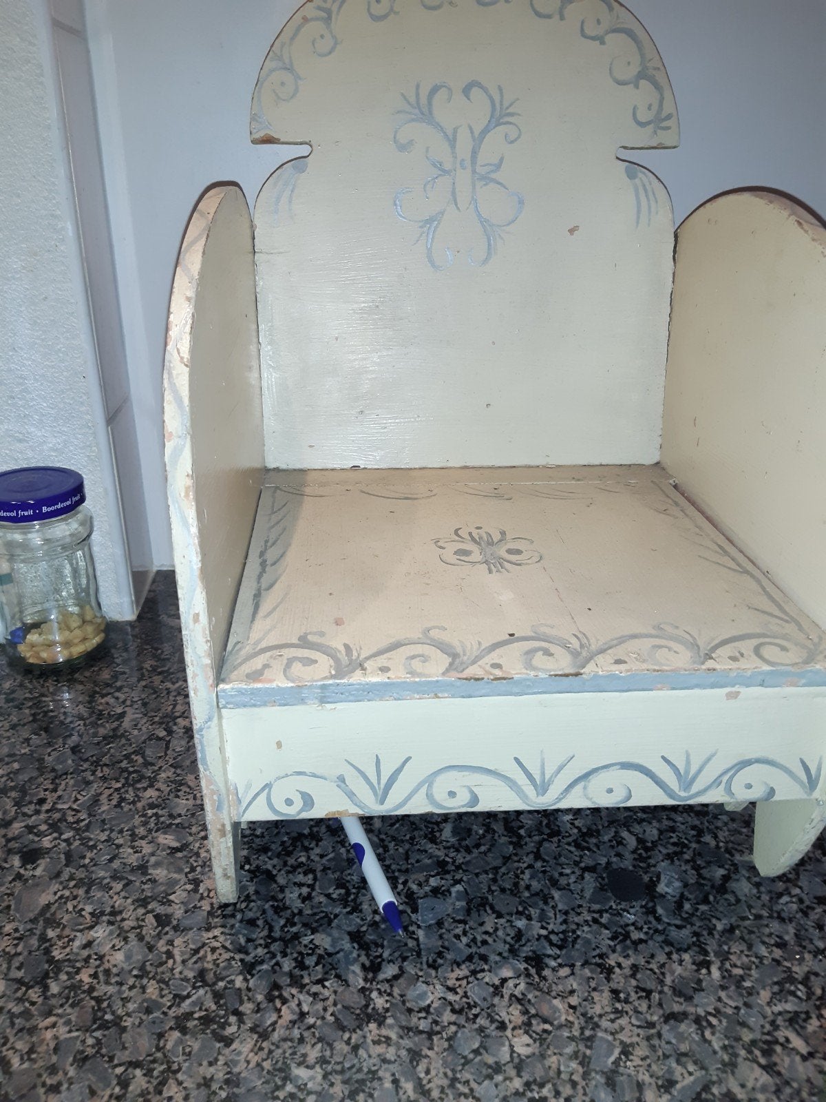 Antieke Kinderstoel / Potje Stoel - Handgeschilderd, Antiek en Kunst, Ophalen of Verzenden