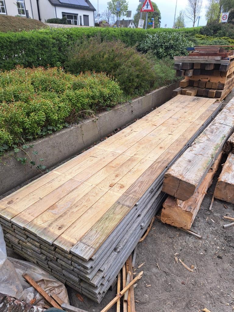 70 Douglas planken voor maar €700 27x145x5000, Ophalen of Verzenden, Hout