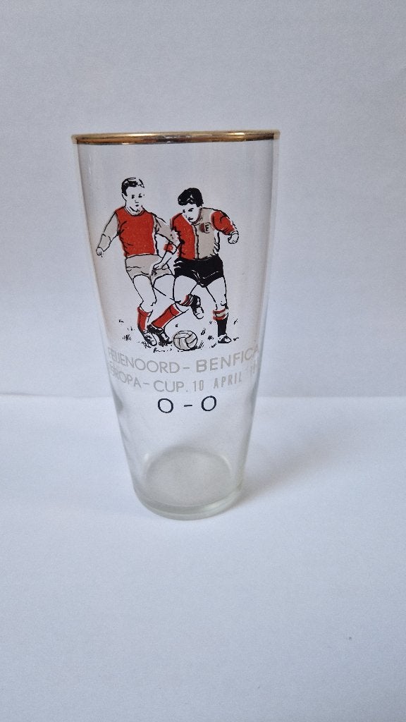 Feyenoord – Benfica Europa Cup glas (Feijenoord) – jaren 60”, Verzamelen, Ophalen of Verzenden, Nieuw, Feyenoord, Overige typen