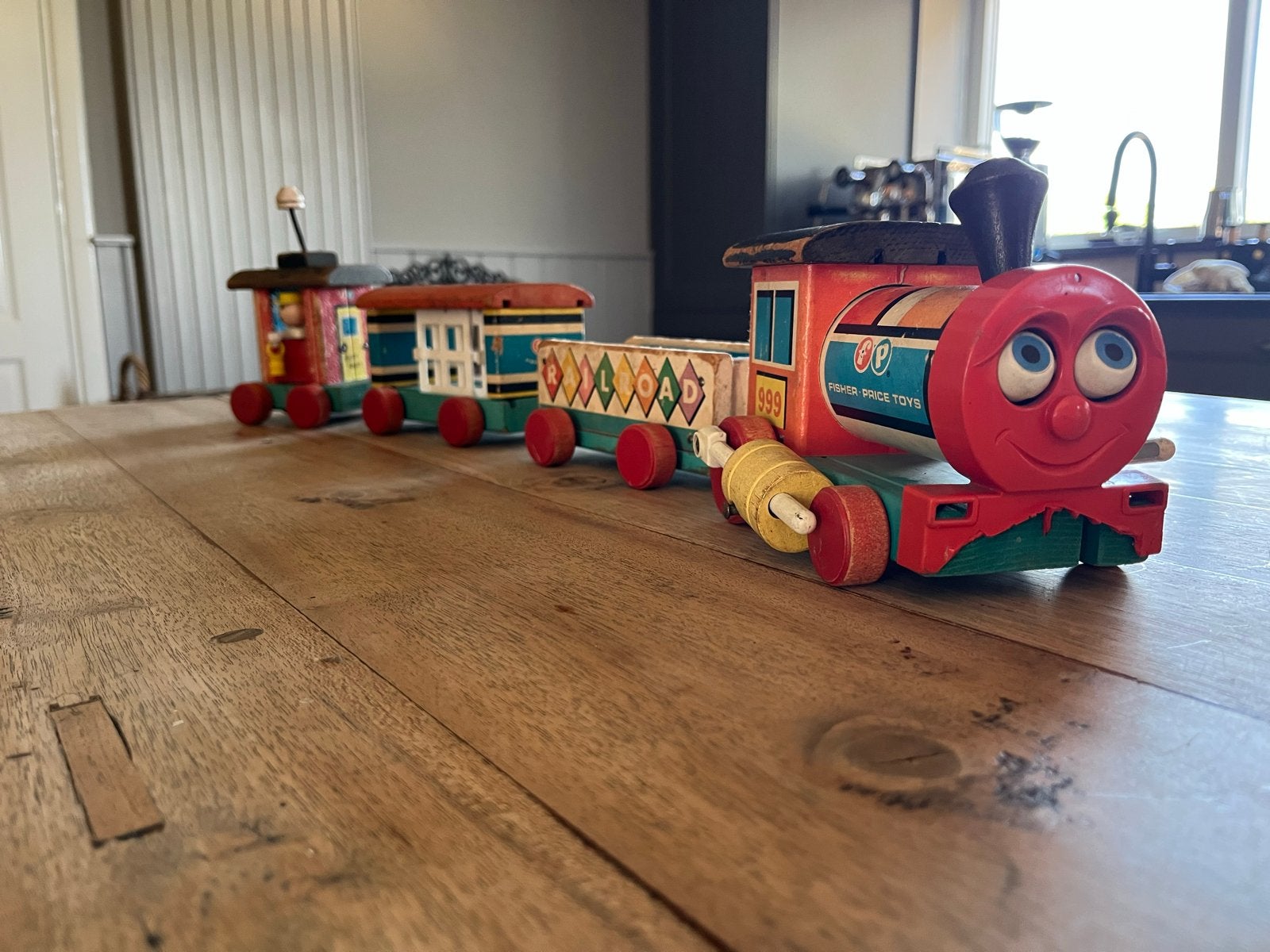 Vintage Fisher-Price Huffy Puffy Trein (1963), Ophalen, Gebruikt, Duw- of Trekspeelgoed