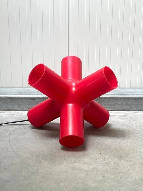 Crosslight tafellamp rood retro design jaren 90 vloerlamp, Met schakelaar, Overige merken, Kunststof, .