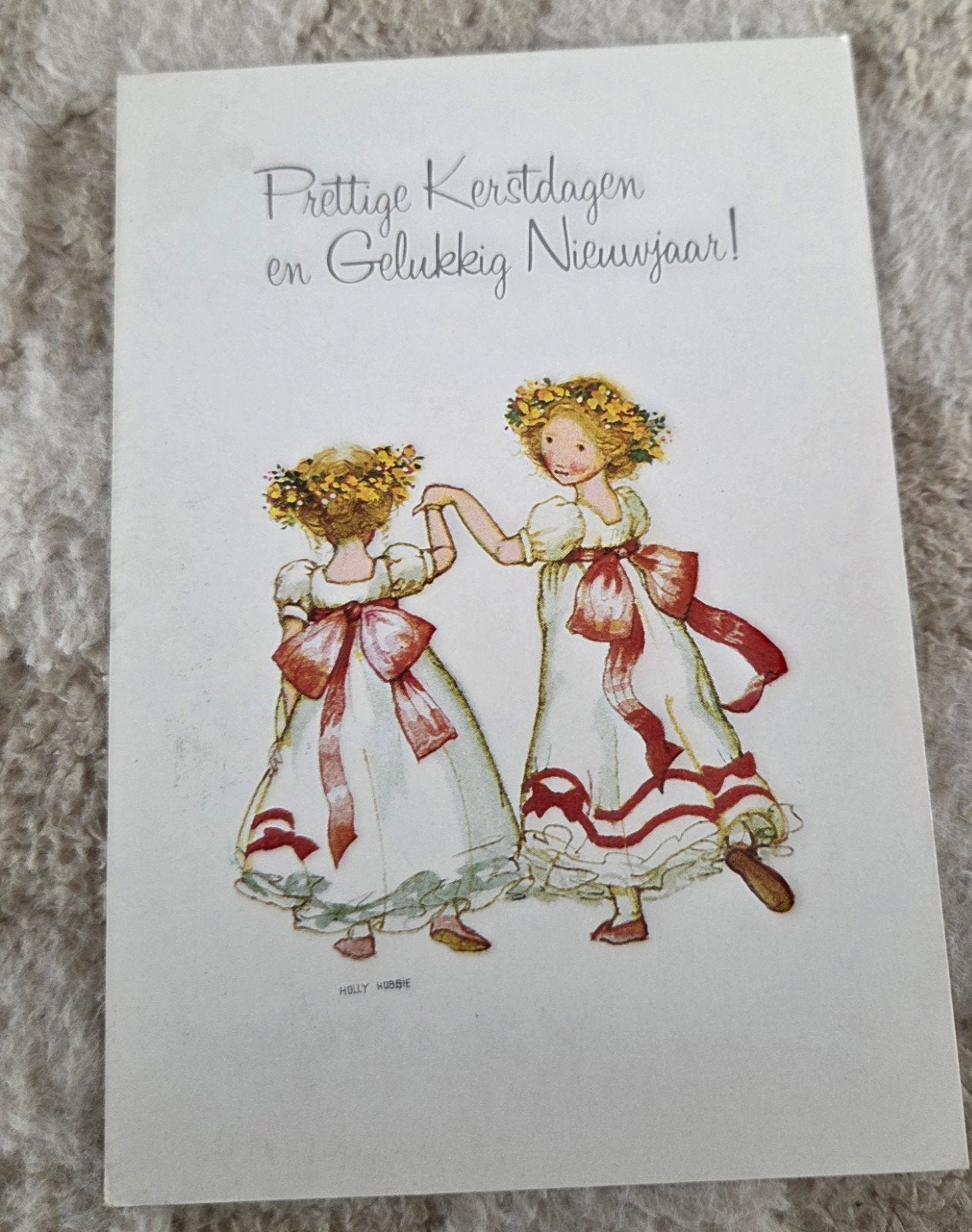 Vintage Holly Hobbie Kerstkaart, Verzenden, 1980 tot heden, Gelopen, Feest(dag)