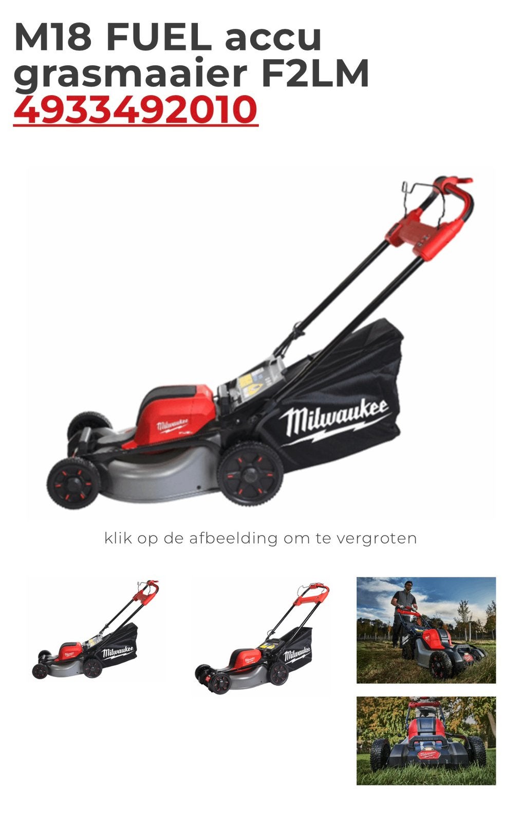 NIEUW IN DOOS – Milwaukee M18 FUEL Accu Grasmaaier F2LM46-0, Nieuw, Ophalen of Verzenden, 7903AZ Hoogeveen, Mduinkerken@jaritechniek.nl