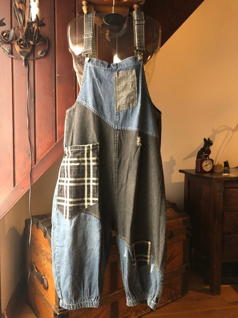 Cherry Picks Japanse stijl tuinbroek 3/4 patchwork, Blauw, Ophalen of Verzenden, Zo goed als nieuw, Driekwart