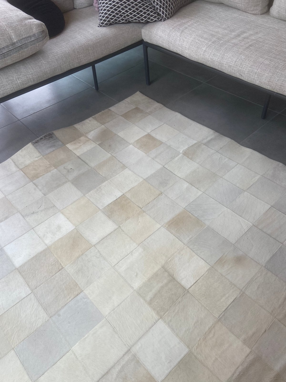 Karpet leder vakjes 160x230cm, Tuin en Terras, Tegels en Klinkers, Ophalen, Zo goed als nieuw, Beton, Overige typen