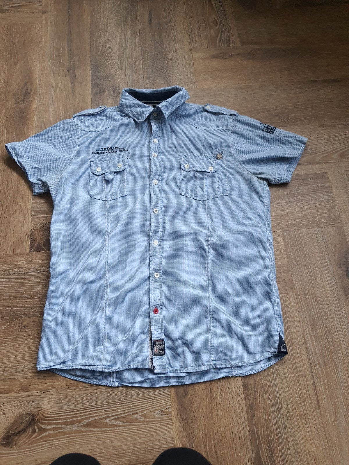 zgan zomerblouse maat L van twinlife, Ophalen, Zo goed als nieuw, Blauw, Halswijdte 41/42 (L)