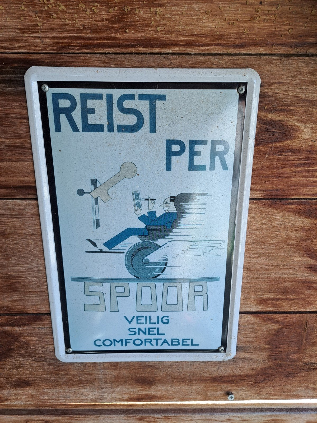 Reclamebord 'Reist per Spoor', Ophalen of Verzenden