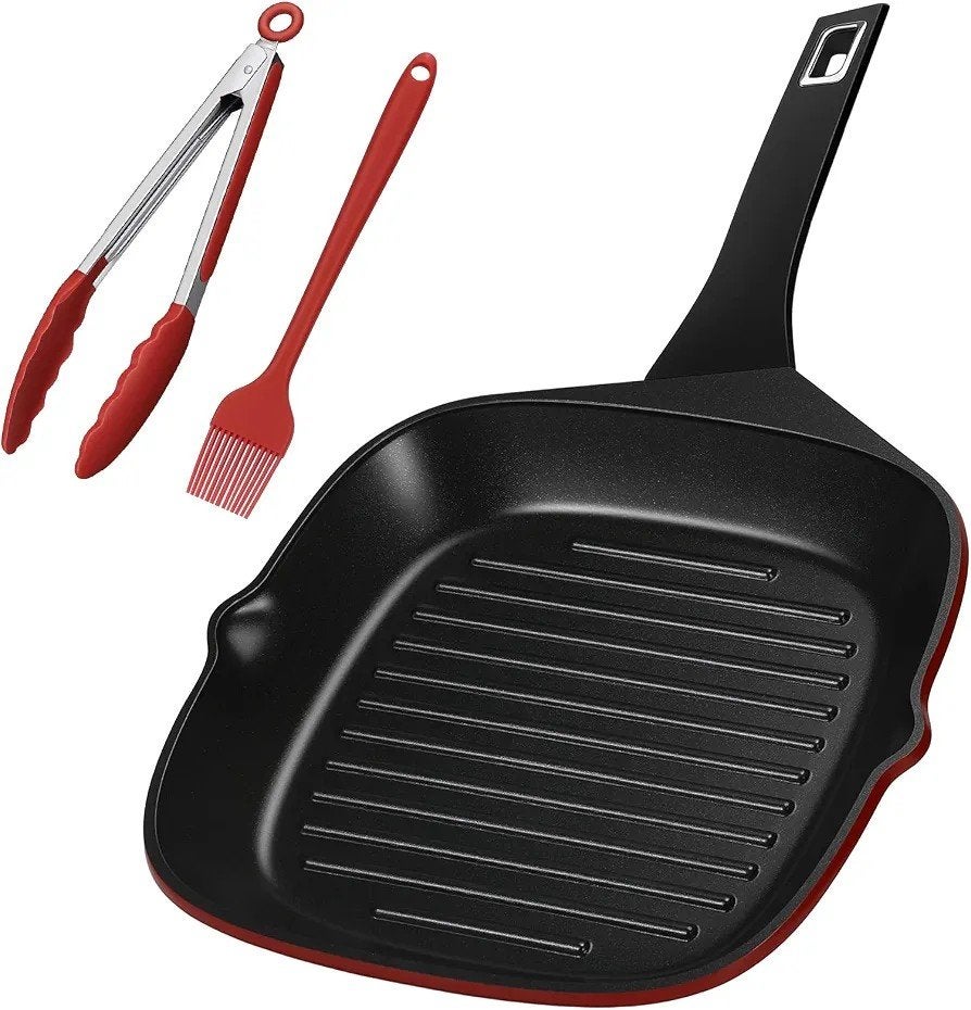 EvoFar Grillpan 28cm - Anti-aanbaklaag & Inductie Geschikt, Huis en Inrichting, Overige typen, Ophalen of Verzenden, Antiaanbaklaag