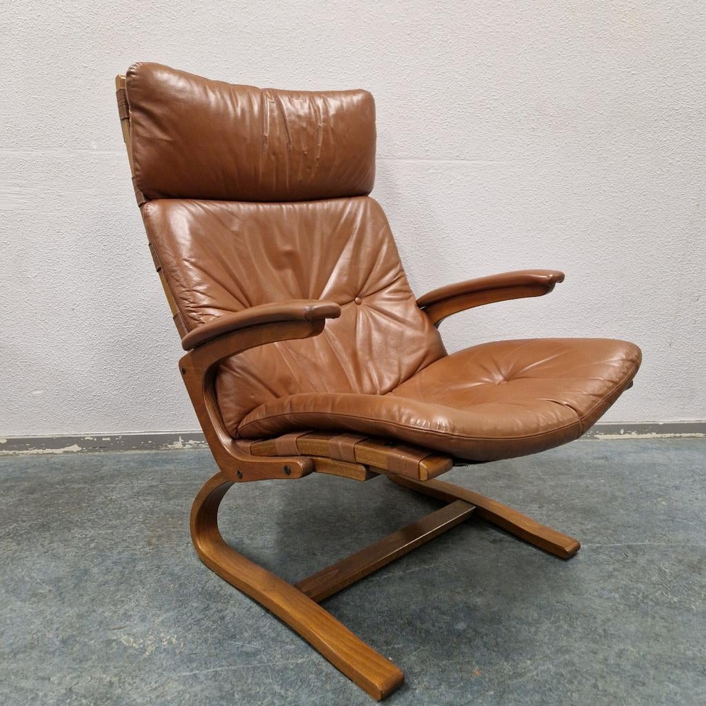 Design vintage fauteuil Rybo Rykken kengu chair fauteuil, Huis en Inrichting, Fauteuils, Kolibrivintagehal@gmail.com, Gebruikt
