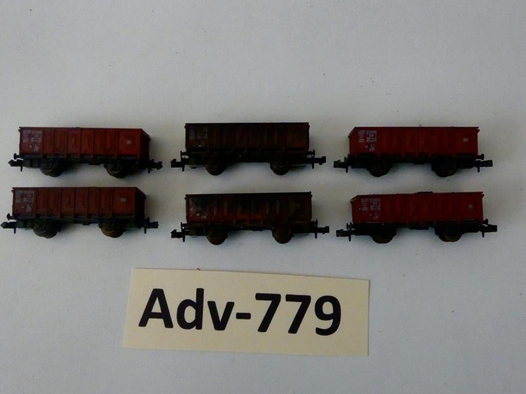 Adv-779 N Spoor Hogebakwagons Beladen met kolen Roco, Gebruikt, Gelijkstroom, Wagon, Ophalen of Verzenden