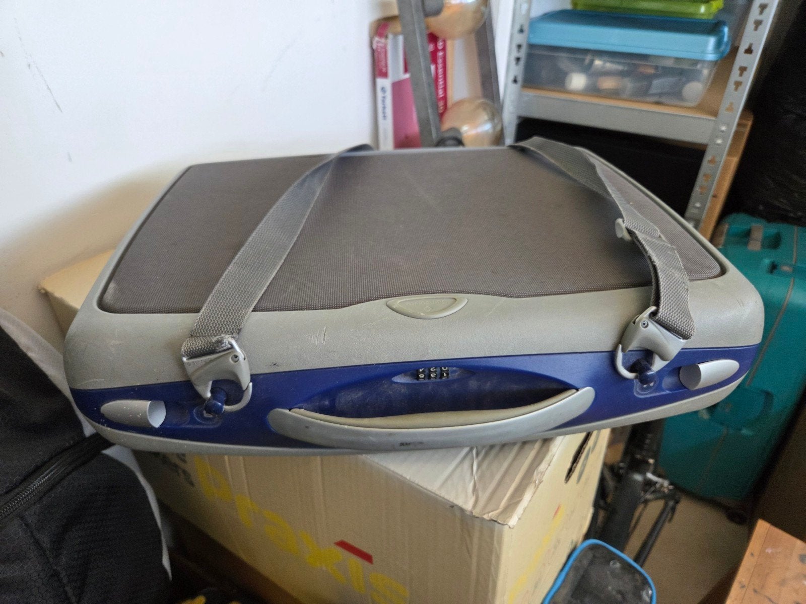 Vintage Samsonite Attachékoffer - Blauw/Grijs, Ophalen, Overige kleuren