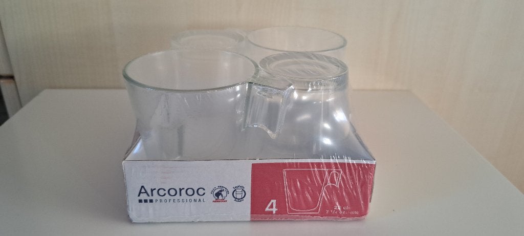 Set 4 Arcoroc Aroma latte- Of theeglazen. Nieuw in seal, Huis en Inrichting, Keuken | Servies, Glas of Glazen, Nieuw, Ophalen of Verzenden