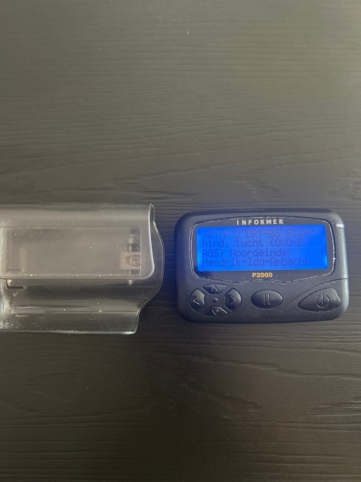 Informer P2000 Pager met houder, Ophalen, Gebruikt, 15 km of meer, Portofoon of Walkie-talkie