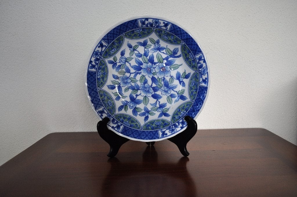 Vintage Schaal Japans Bloemen 23 cm, Ophalen of Verzenden