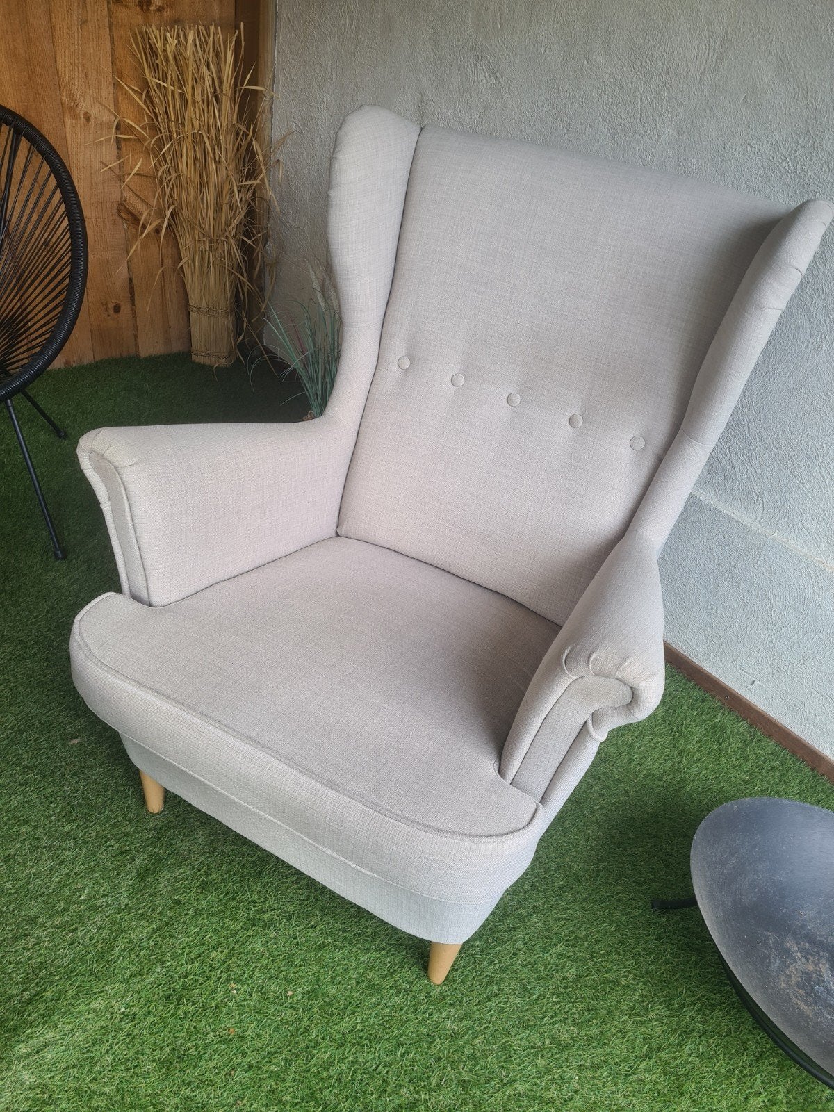 Mooie fauteuil, Ophalen, 75 tot 100 cm, Zo goed als nieuw, Stof