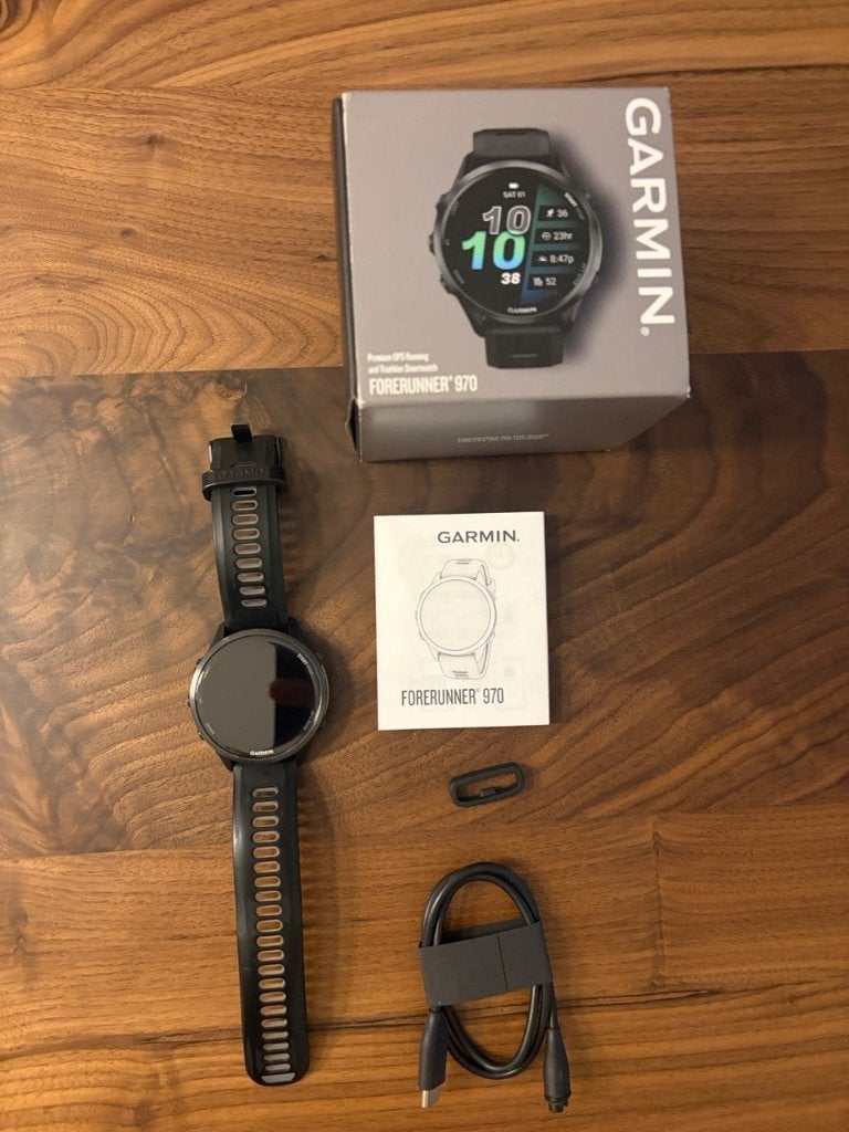 Garmin Forerunner 970, Gebruikt, Stappen, Verzenden, Zwart