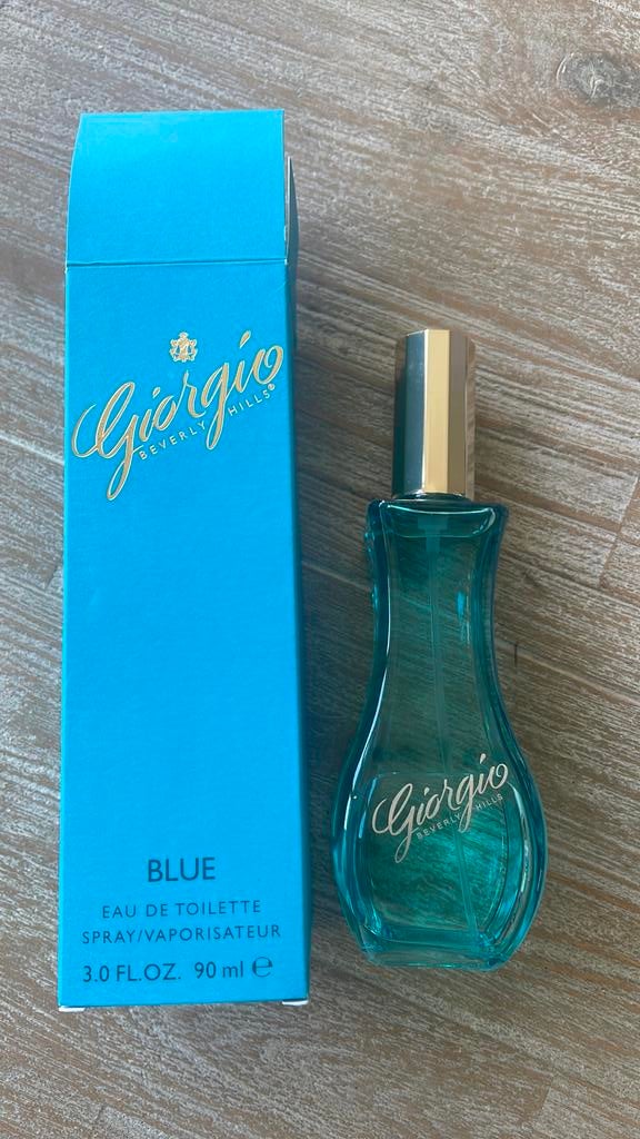 Z.G.A.N. GIORGIO BLUE 90 ML SPRAY, Verzamelen, Parfumverzamelingen, Ophalen of Verzenden, Zo goed als nieuw, Parfumfles, Gevuld