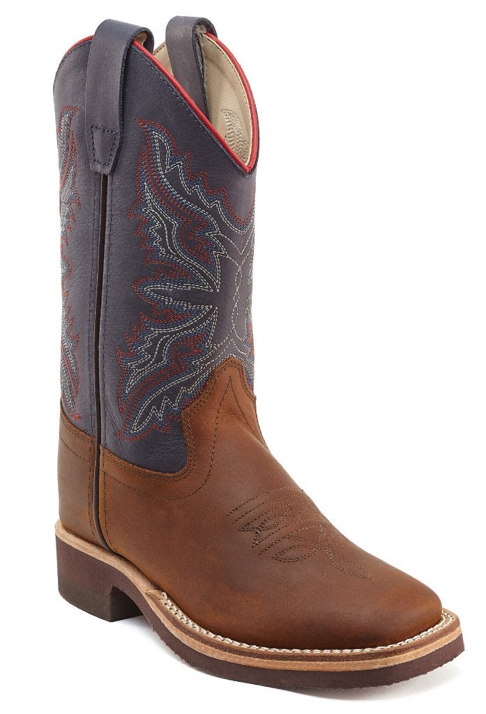 Kinder cowboy western laarzen echt leder donkerblauw bruin, Jongen of Meisje, Schoenen, Nieuw, Ophalen of Verzenden