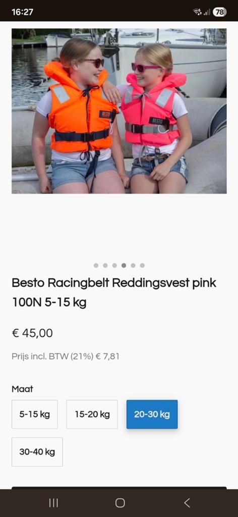 Besto Reddingsvest pink 100N
 Reddingsvest kind, Kind, Besto, Ophalen of Verzenden, Zo goed als nieuw