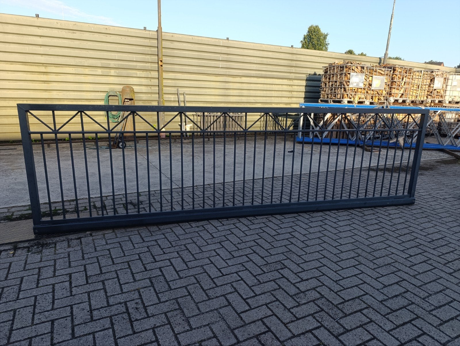 Schuifpoort 4,5m + 3 hekken + looppoort, Tuin en Terras, Tuinhekken en Hekwerk, Ophalen, IJzer, Spijlenhekwerk
