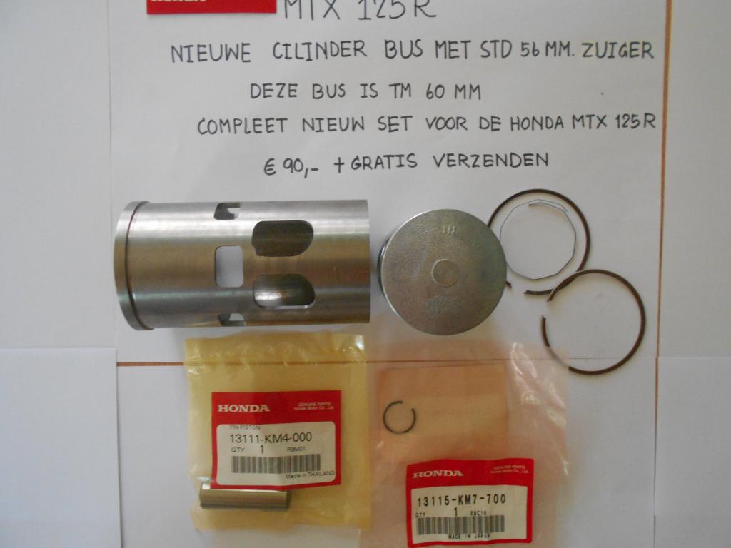 Cilinder Bus + STD zuiger voor de Honda MTX125R - MBX125F, Verzenden