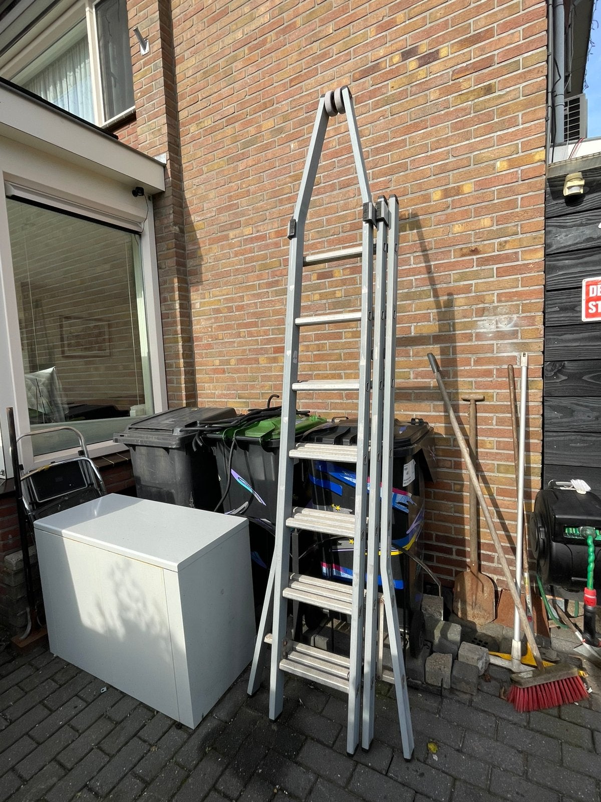 Dirks glazenwasser punt ladder 3 x 7 sporten, Doe-het-zelf en Verbouw, Ophalen, T, Zo goed als nieuw, N
