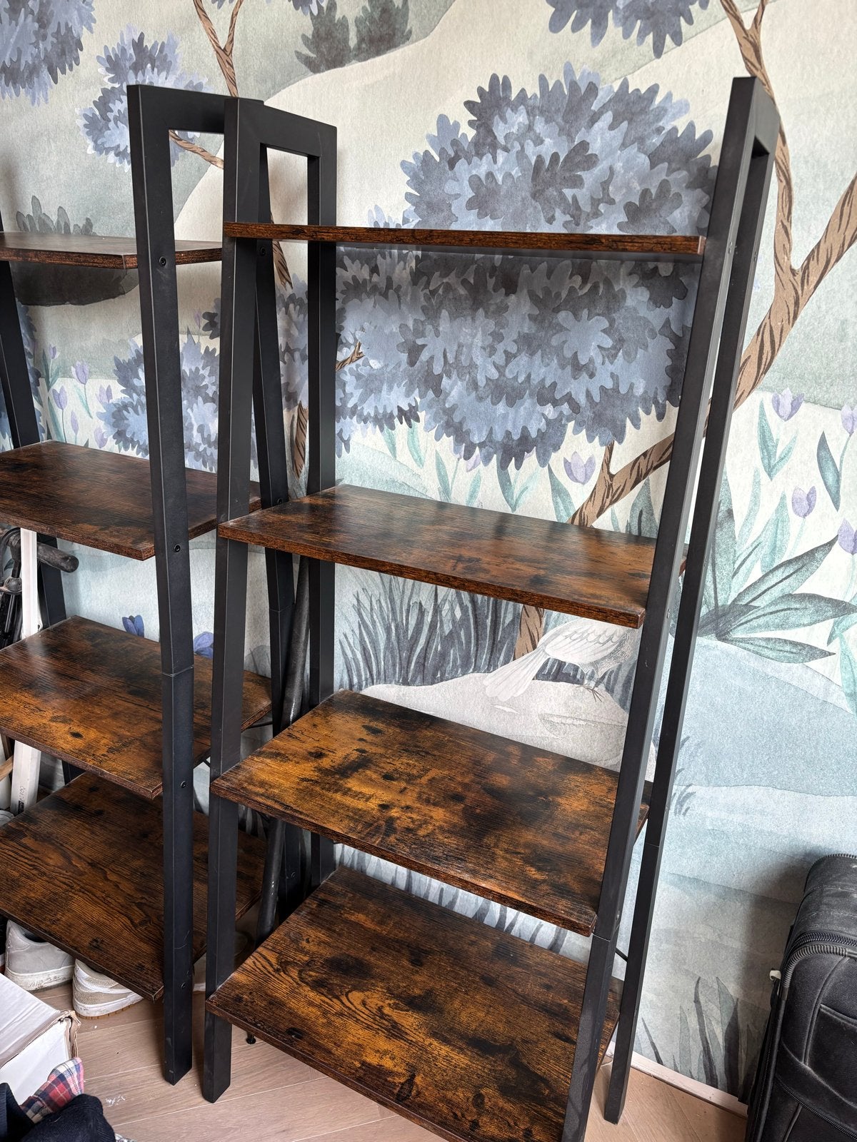 Set van 2 industriële boekenrekken met 5 planken, Ophalen, Met plank(en), Gebruikt, 100 tot 150 cm