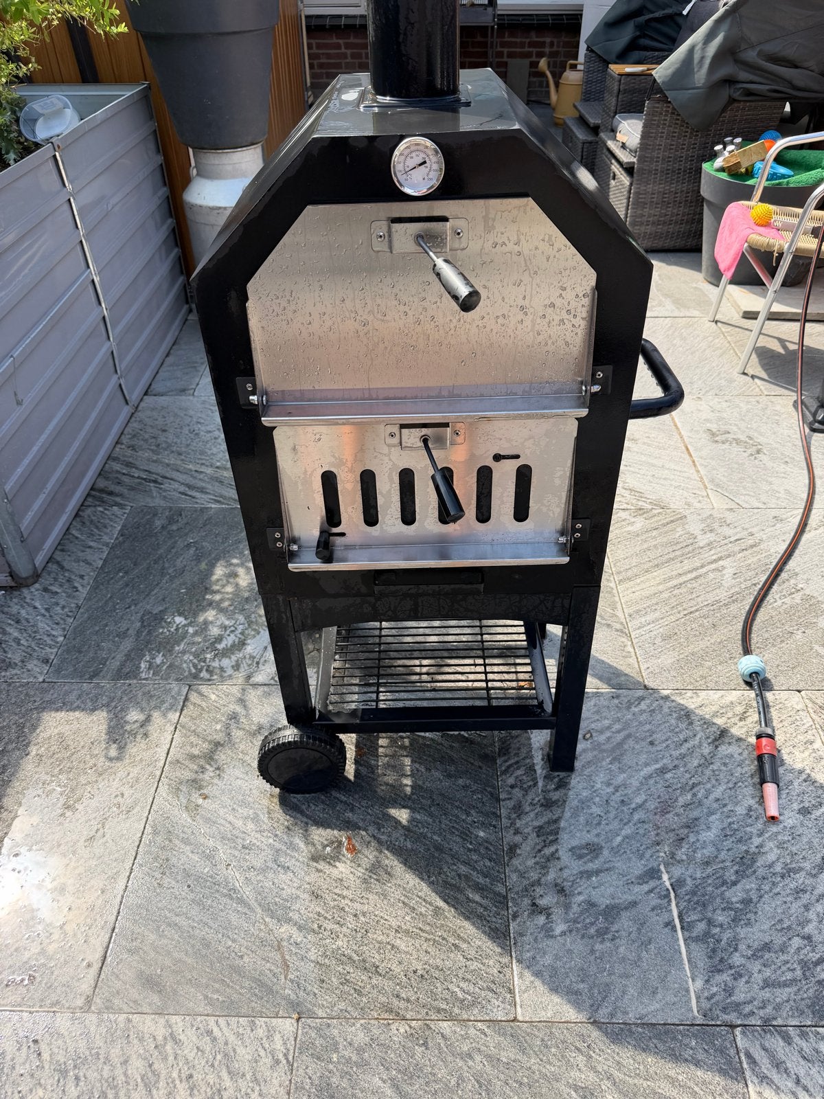 Pizzaoven/BBQ met hoes en pizzaschep, Ophalen, Gebruikt