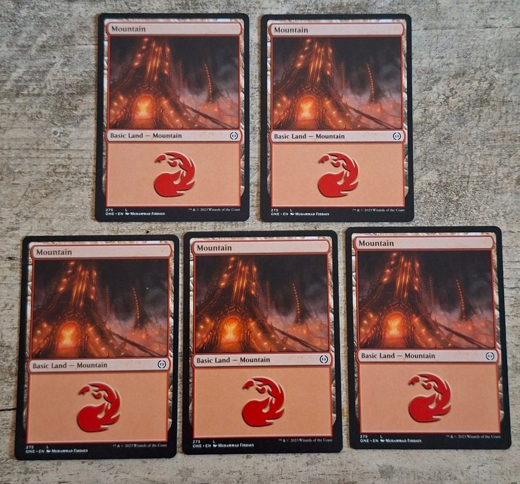 5x Basic Mountain - Magic the Gathering, Verzenden, Gebruikt, Meerdere kaarten
