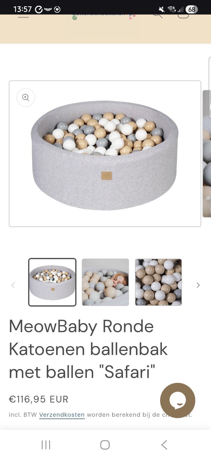 NIEUW! Ronde velvet babyblauwe Ballenbak incl ballen, Kinderen en Baby's, Ophalen, Nieuw, Jongen of Meisje