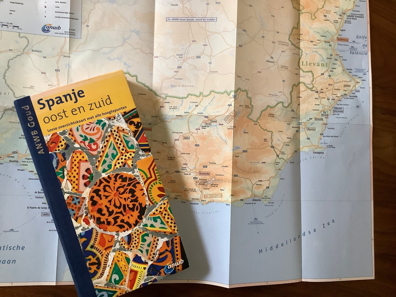 Spanje Oost Zuiden 430pg ANWB GOUD reisgids + kaart, Boeken, Reisgidsen, Ophalen of Verzenden